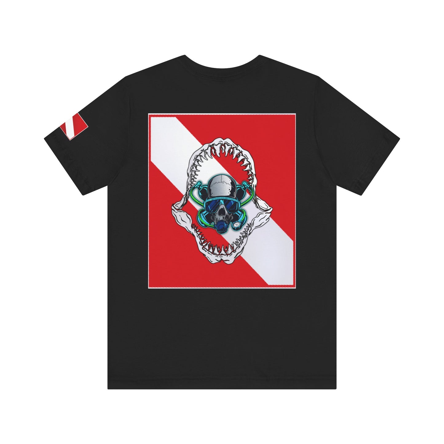 Scuba Skull Shark Graphic Tee, Dive Shirt, Beachwear, Summer Fashion, Gift for Ocean Lovers