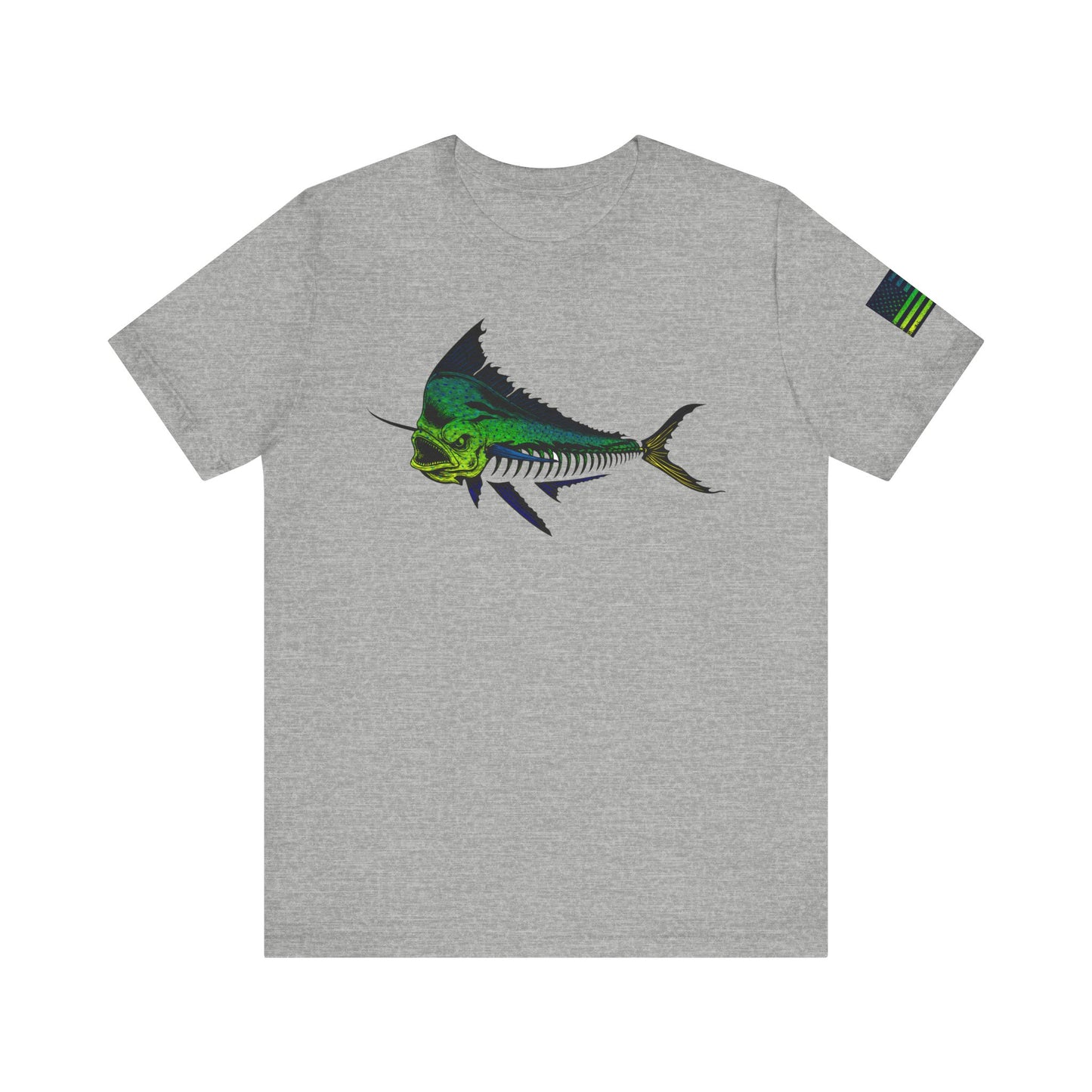 Mahi Angler Grunge American Flag Tee, Patriotic USA Shirt, Vintage American Flag