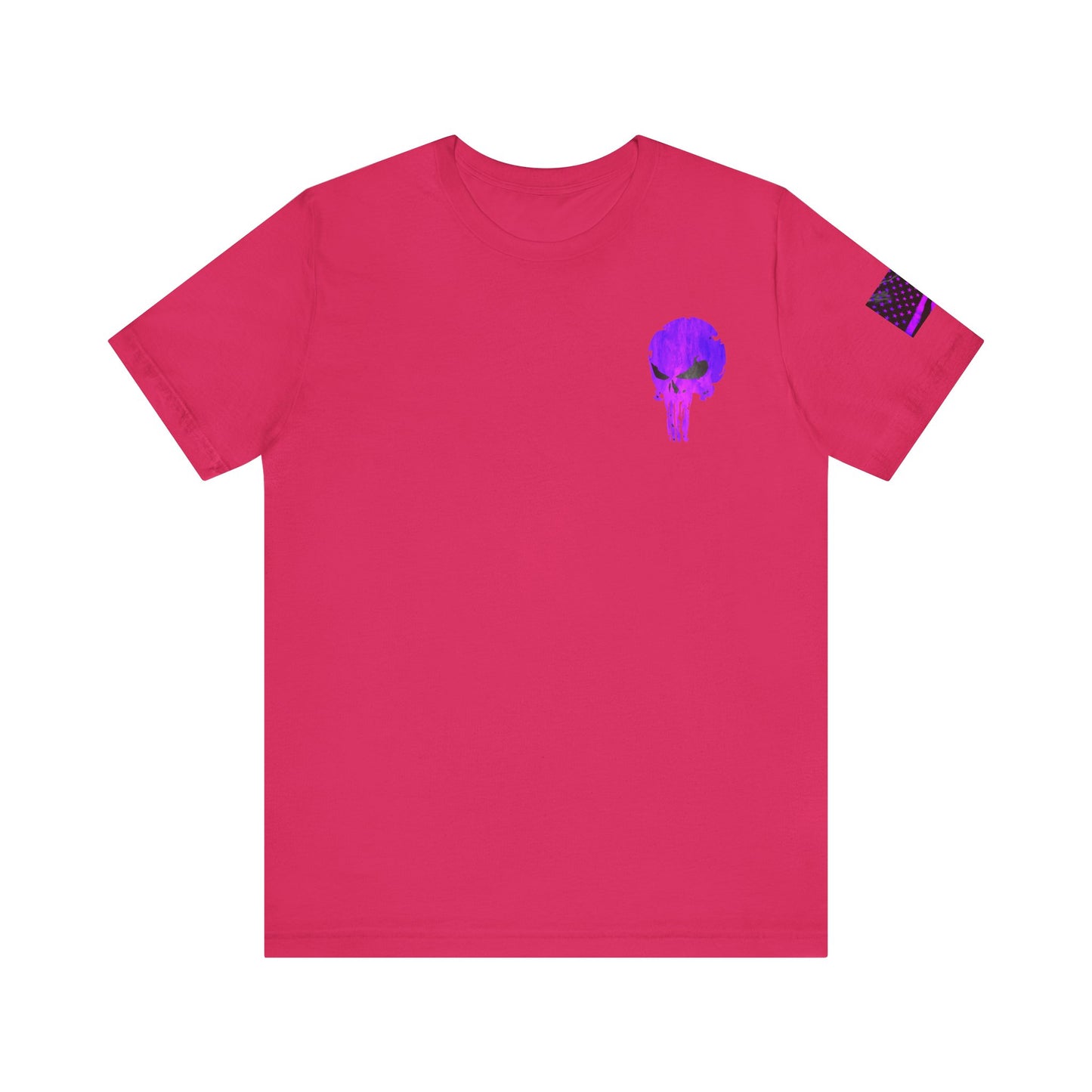 Purple Grunge Punisher Skull – Neon Grunge Vigilante Graphic for Shirts, Decals & Prints