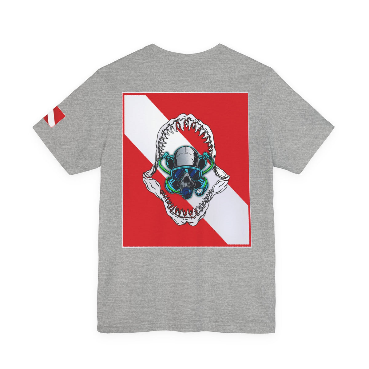 Scuba Skull Shark Graphic Tee, Dive Shirt, Beachwear, Summer Fashion, Gift for Ocean Lovers