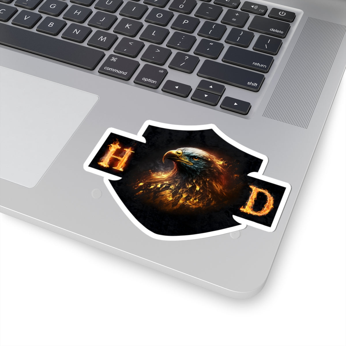 Fire Eagle HD Design | Flaming Harley Bald Eagle Graphic for Biker Apparel, Decals & Garage Art, ArtKiss-Cut Stickers