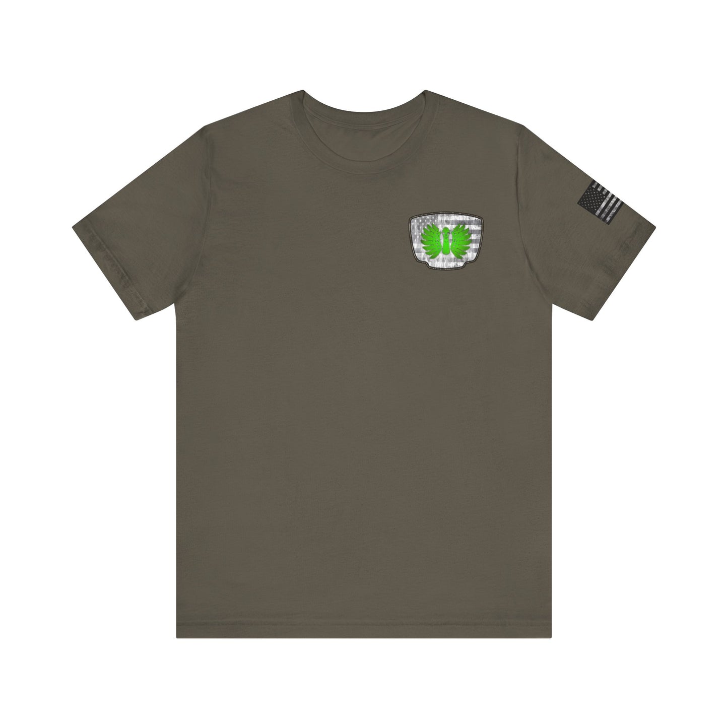 Duck Skull Hunting Badge T-Shirt – Mossy Camo Print, Crossed Guns & Duck Skull Graphic