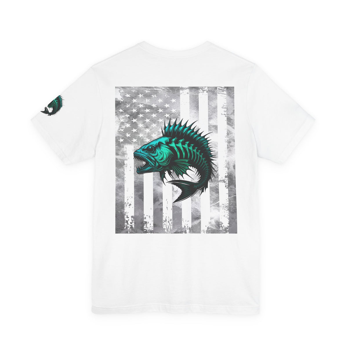 Fishing Grunge American Flag Tee, Patriotic USA Shirt, Vintage American Flag