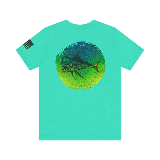 The Mahi Mahi Grunge Tee, Patriotic USA Shirt, Vintage American Flag