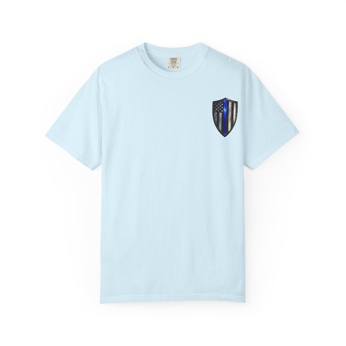Thin Blue Line Skull T-Shirt — American Flag Police Support Tee