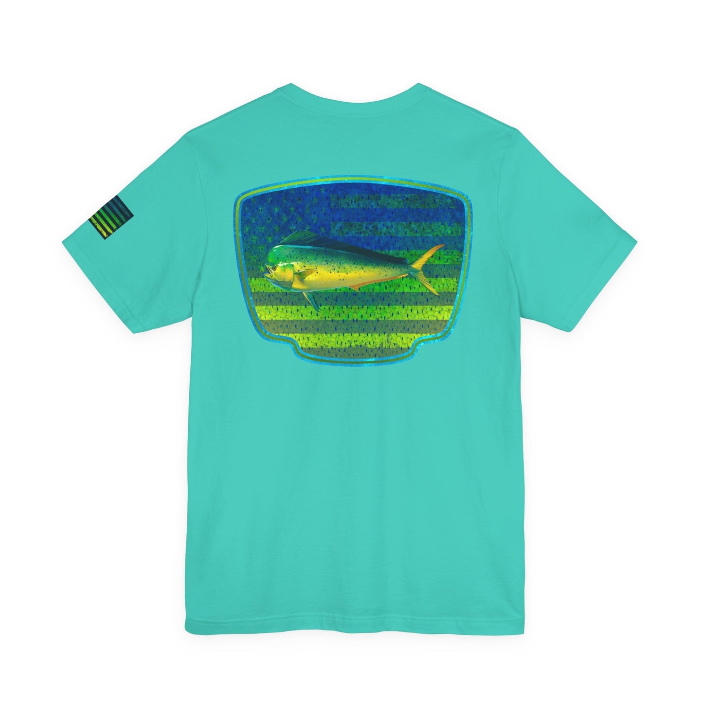 Mahi Mahi American Flag Fishing T-Shirt – Bold Offshore Graphic Tee
