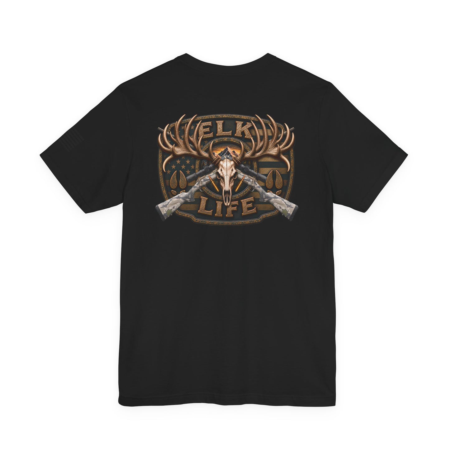 Elk Life Rifle Hunting T-Shirt – WRAEVN OUTDOORS American Big Game Hunter Tee