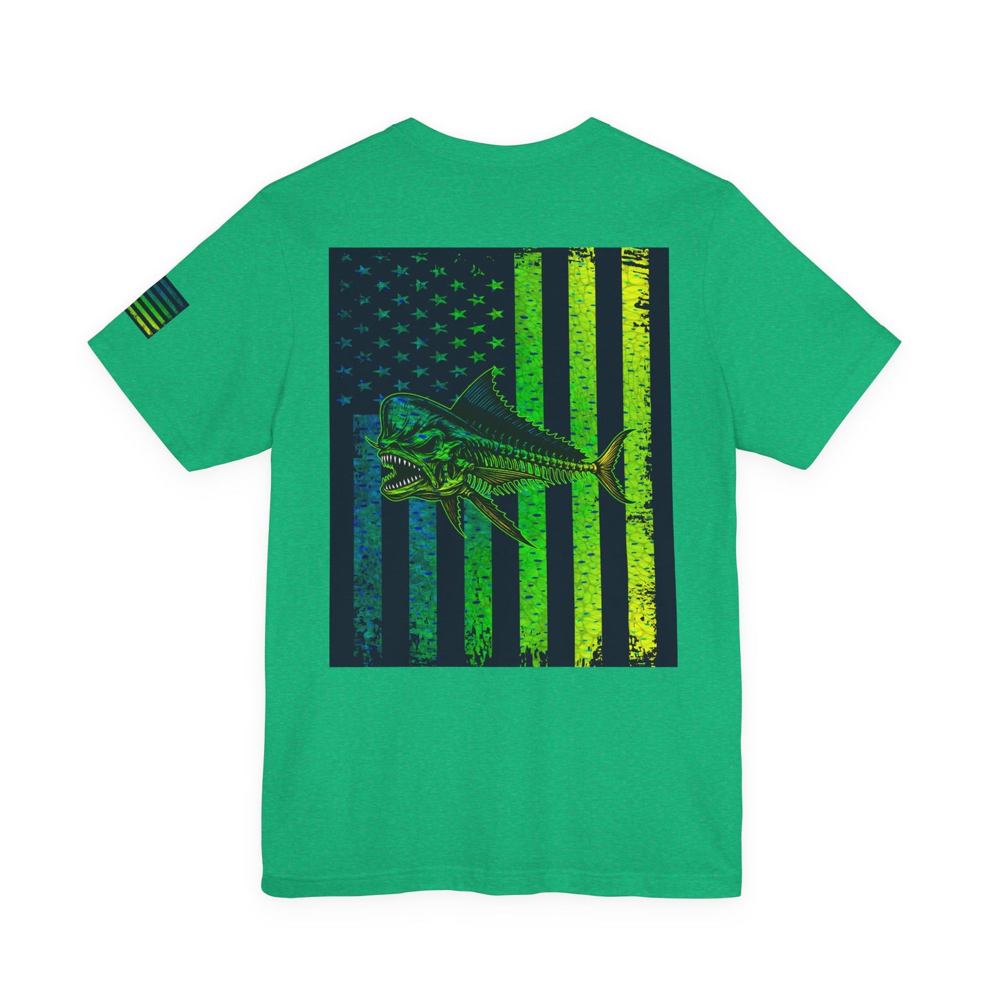 Mahi Mahi Skin Grunge American Flag Tee, Patriotic USA Shirt, Vintage American Flag