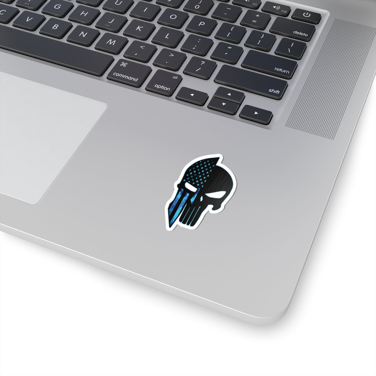 Blue Spartan Warrior Skull Thin Blue Line Police Support Sticker ArtKiss-Cut Stickers
