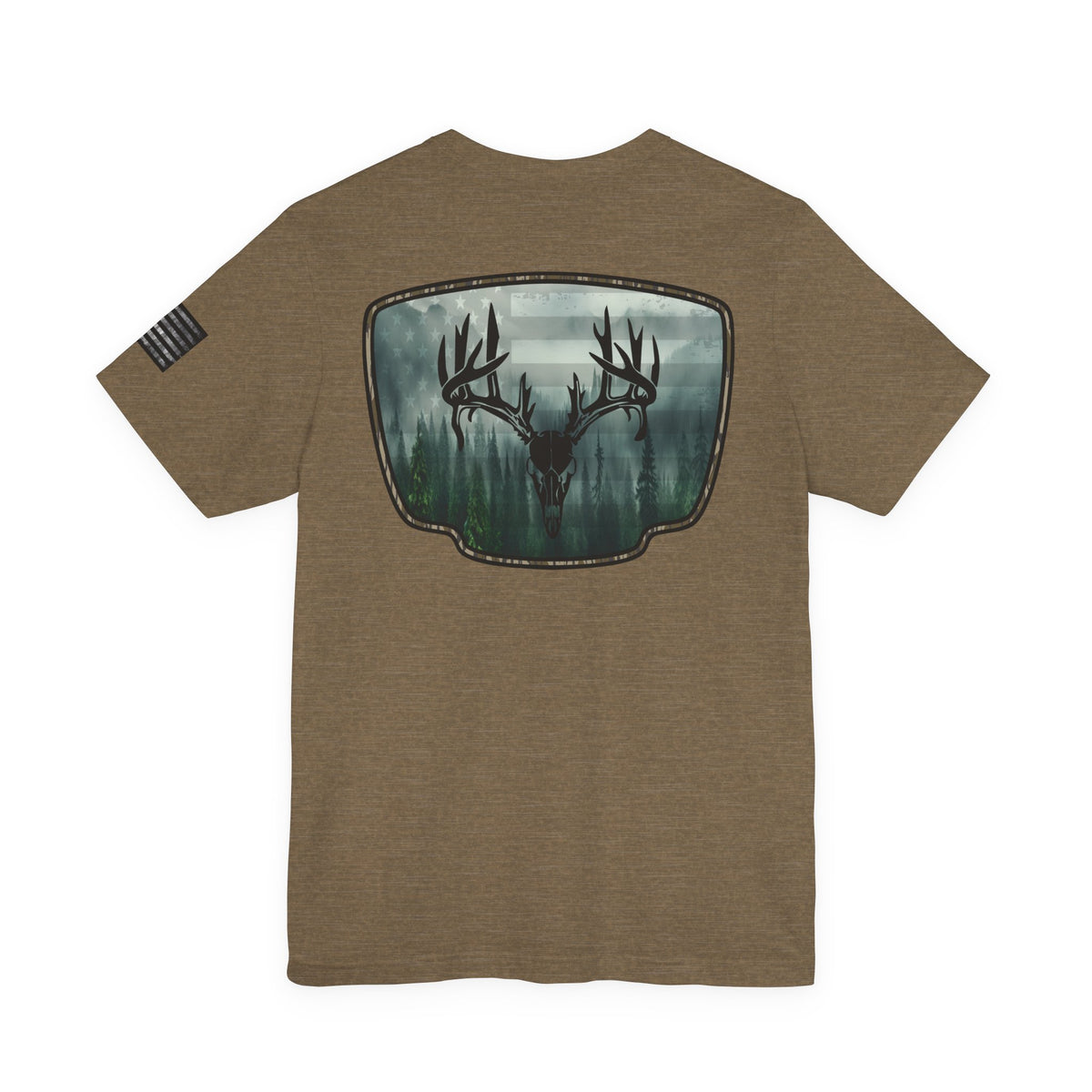 Deer Skull Forest Flag Hunting Tee