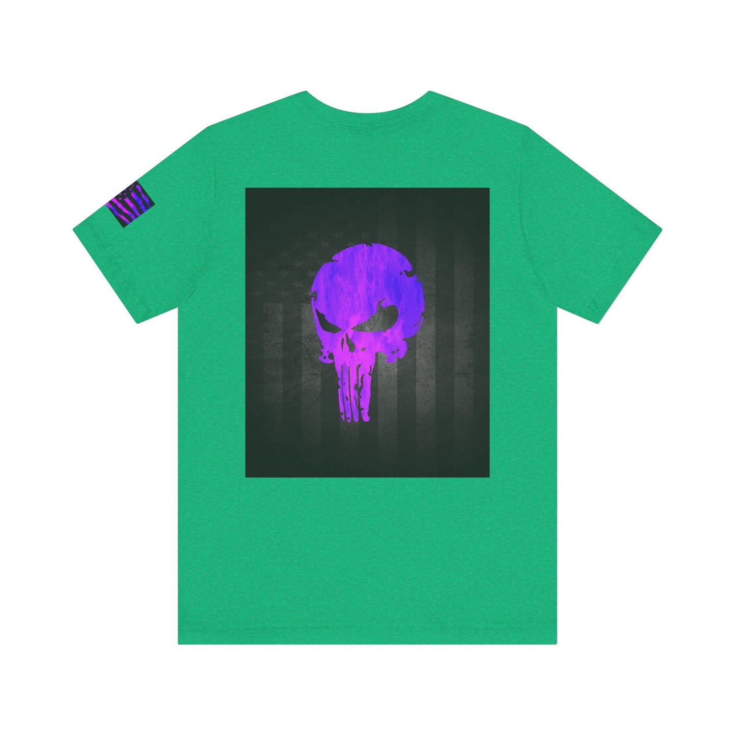 Purple Grunge Punisher Skull – Neon Grunge Vigilante Graphic for Shirts, Decals & Prints
