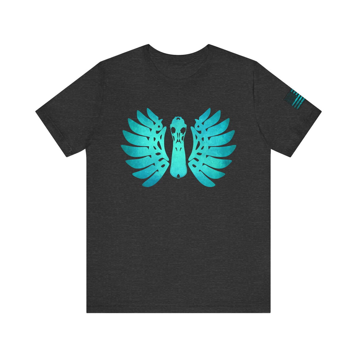 Duck Skull Wings T-Shirt – Ice Blue Bone-Wing Design, 100% Airlume Cotton Hunting Tee, Breathable & Durable Outdoor Shirt