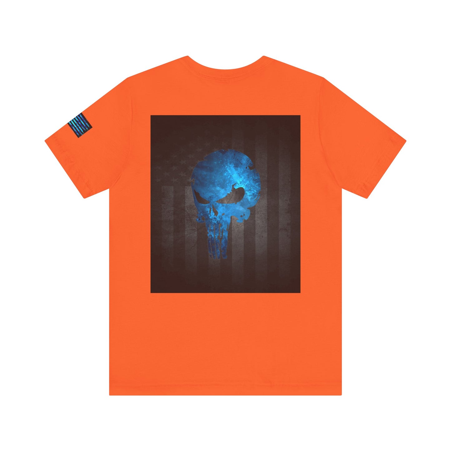 Blue Grunge Punisher Skull – Neon Grunge Vigilante Graphic for Shirts, Decals & Prints