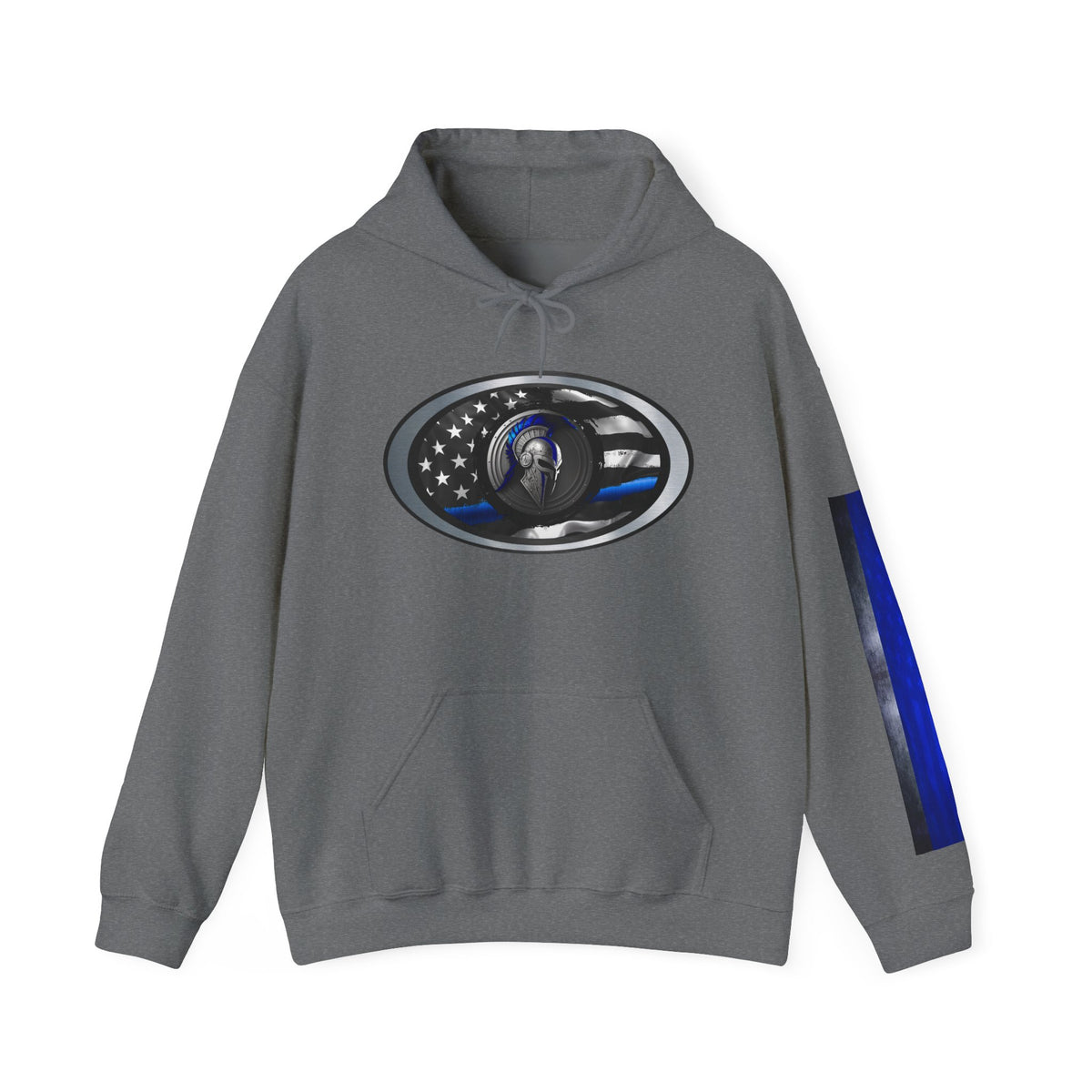 Spartan Hoodie, Thin Blue Line, American Flag, Patriotic Hoodie, Police Officer Gift, Law Enforcement Apparel