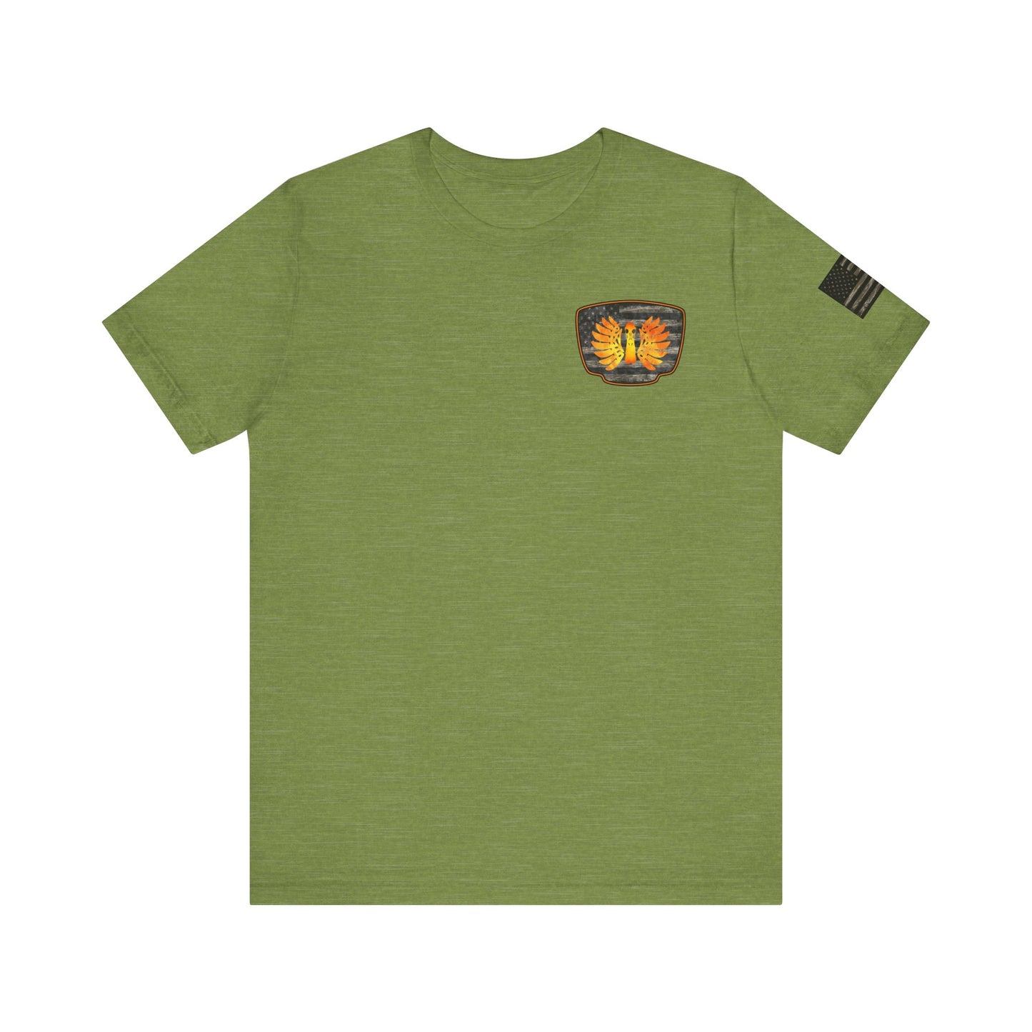 Duck Hunt Badge T-Shirt – Mossy Camo Print, Crossed Guns & Duck Skull Graphic