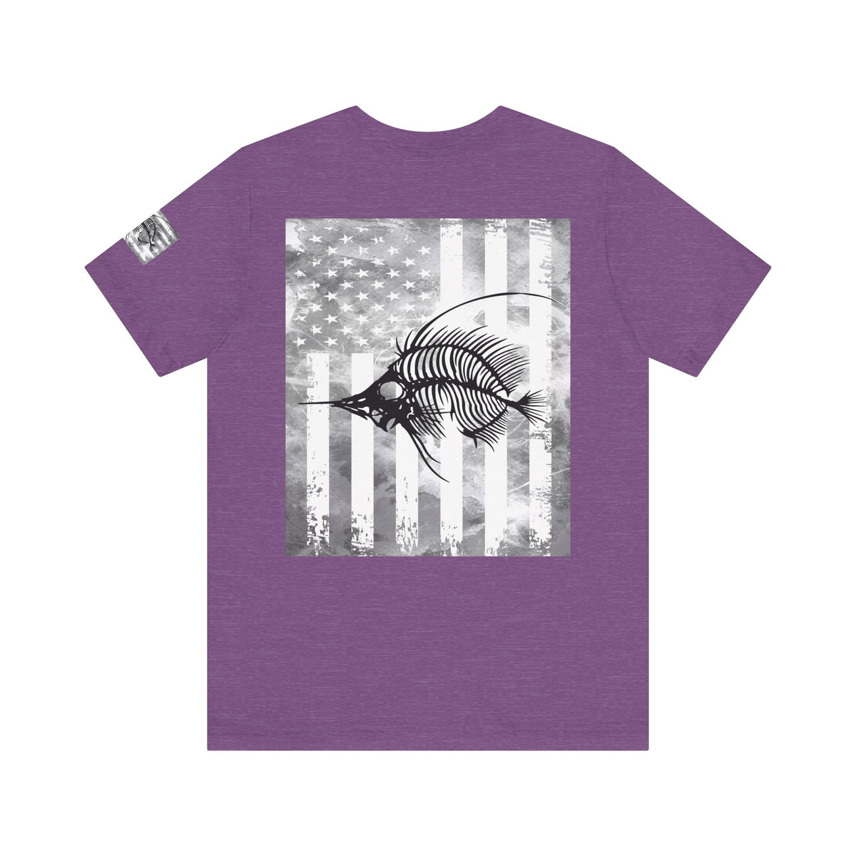 SwordFish Skeleton Grunge American Flag Tee, Patriotic USA Shirt, Vintage American Flag