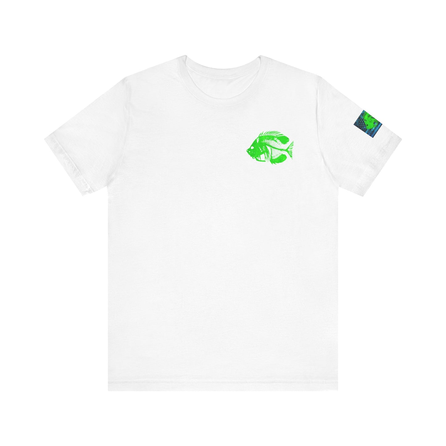 Green Pearch Angler Grunge American Flag Tee, Patriotic USA Shirt, Vintage American Flag