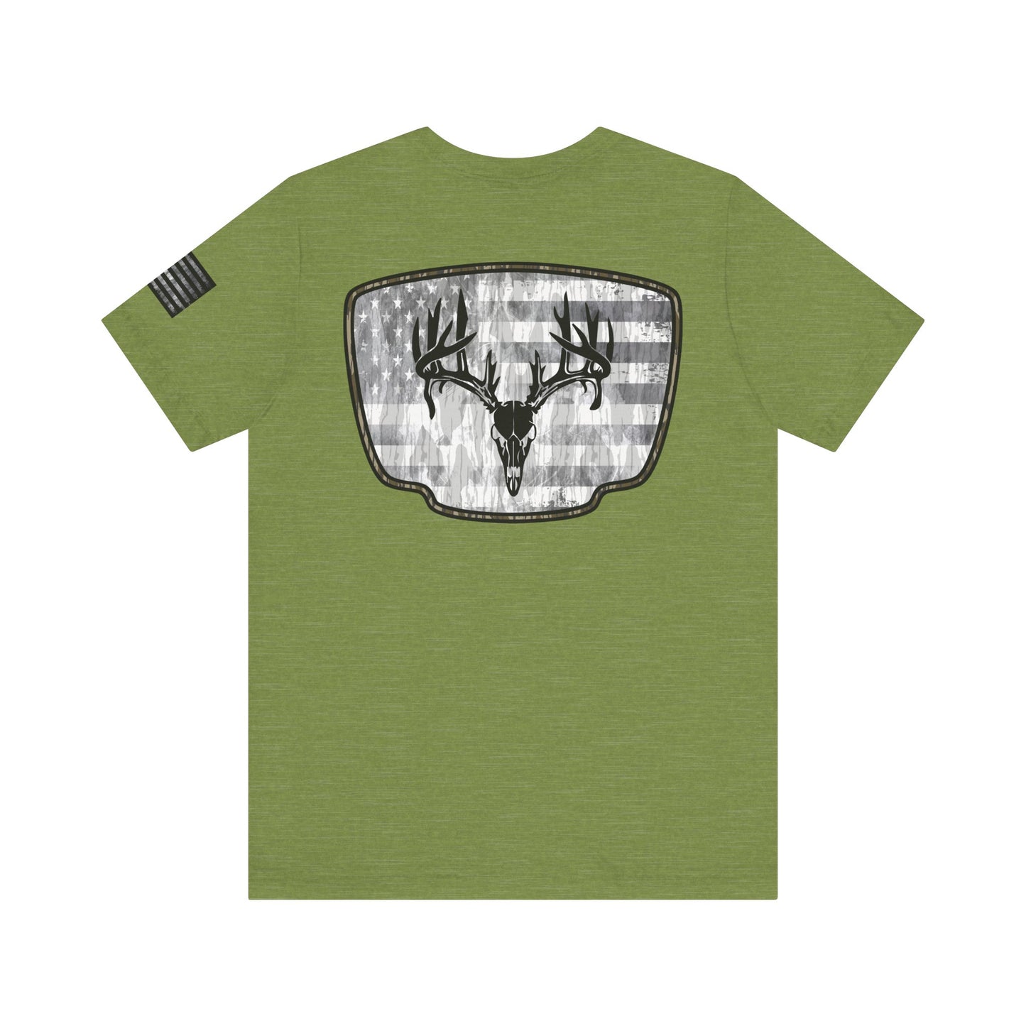 Patriotic Deer Skull Antler Hunting T-Shirt