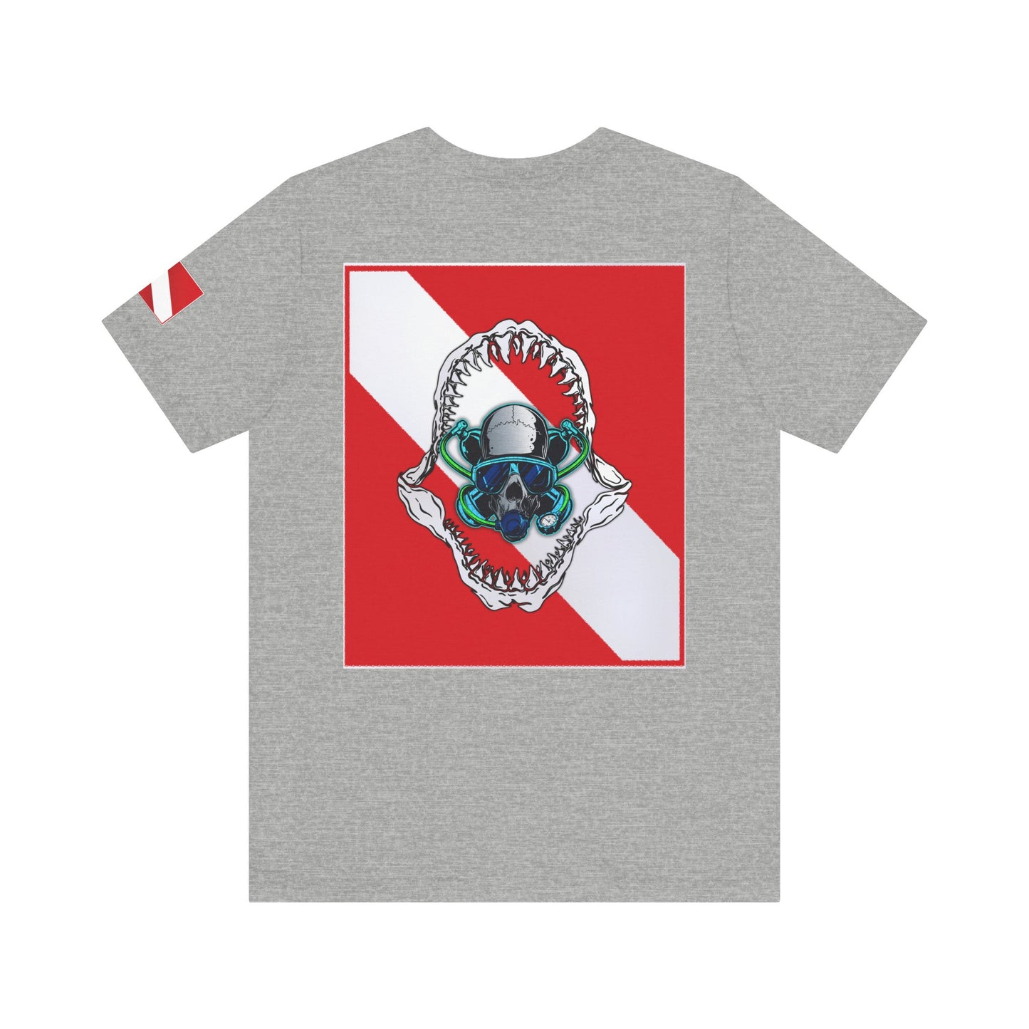 Scuba Skull Shark Graphic Tee, Dive Shirt, Beachwear, Summer Fashion, Gift for Ocean Lovers