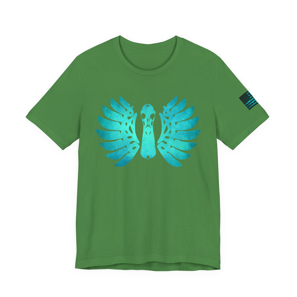 Duck Skull Wings T-Shirt – Ice Blue Bone-Wing Design, 100% Airlume Cotton Hunting Tee, Breathable & Durable Outdoor Shirt