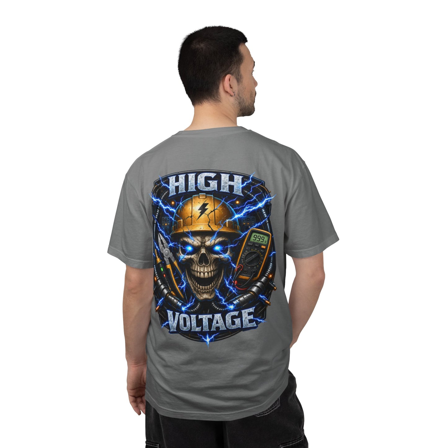 High Voltage Skull T-Shirt — Electrician Safety Graphic Tee