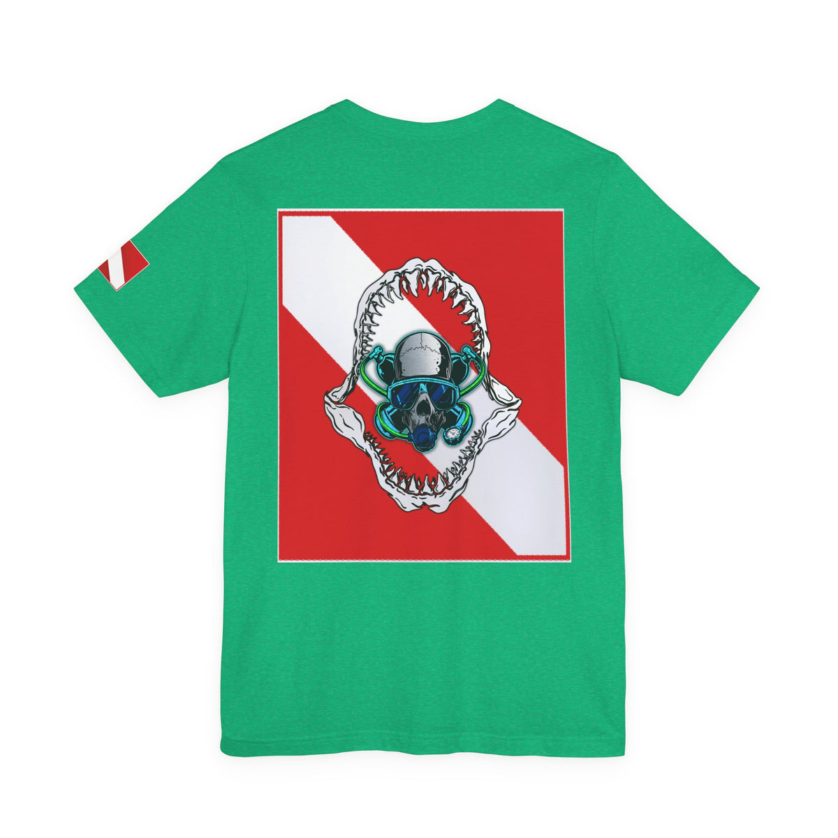 Scuba Skull Shark Graphic Tee, Dive Shirt, Beachwear, Summer Fashion, Gift for Ocean Lovers