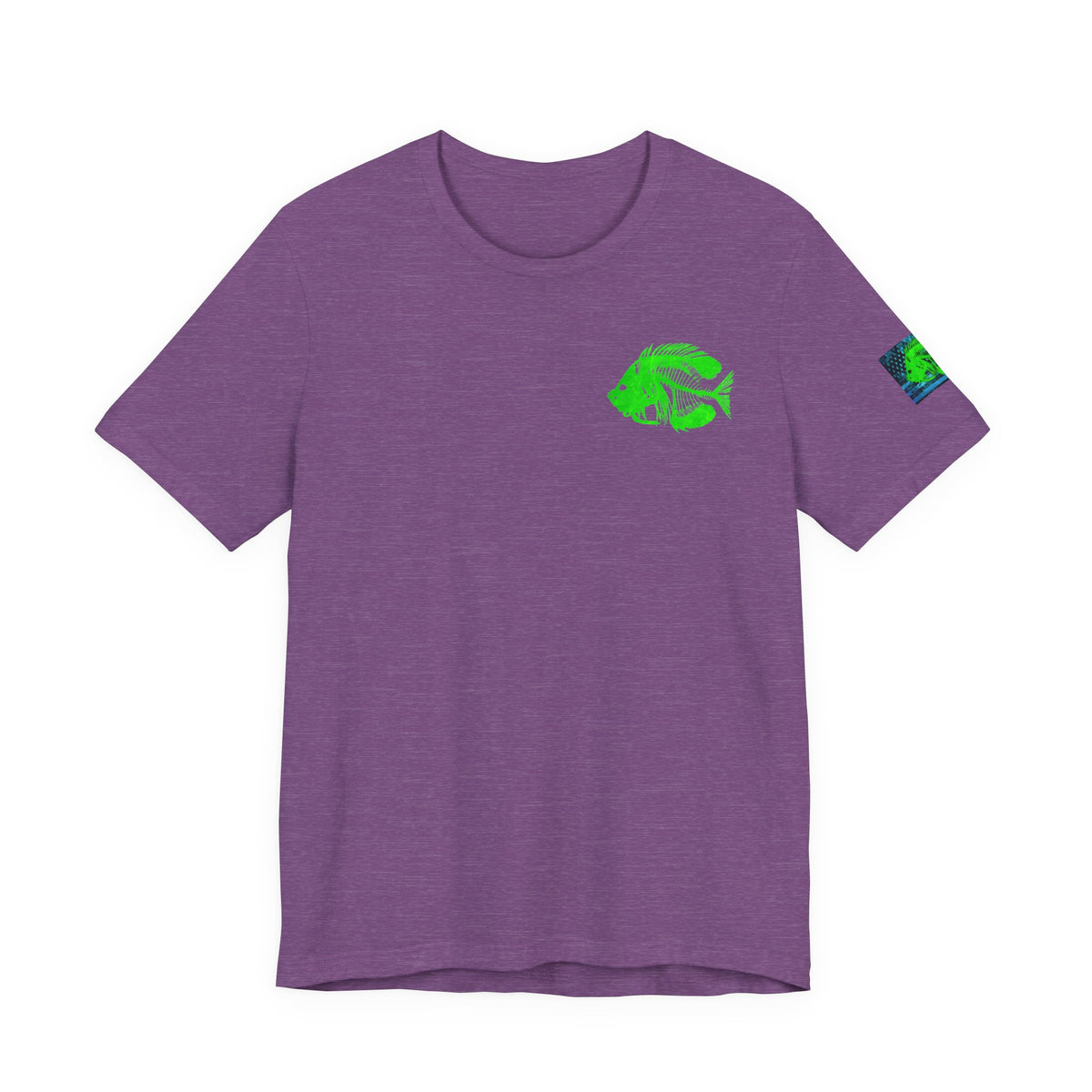 Green Pearch Angler Grunge American Flag Tee, Patriotic USA Shirt, Vintage American Flag