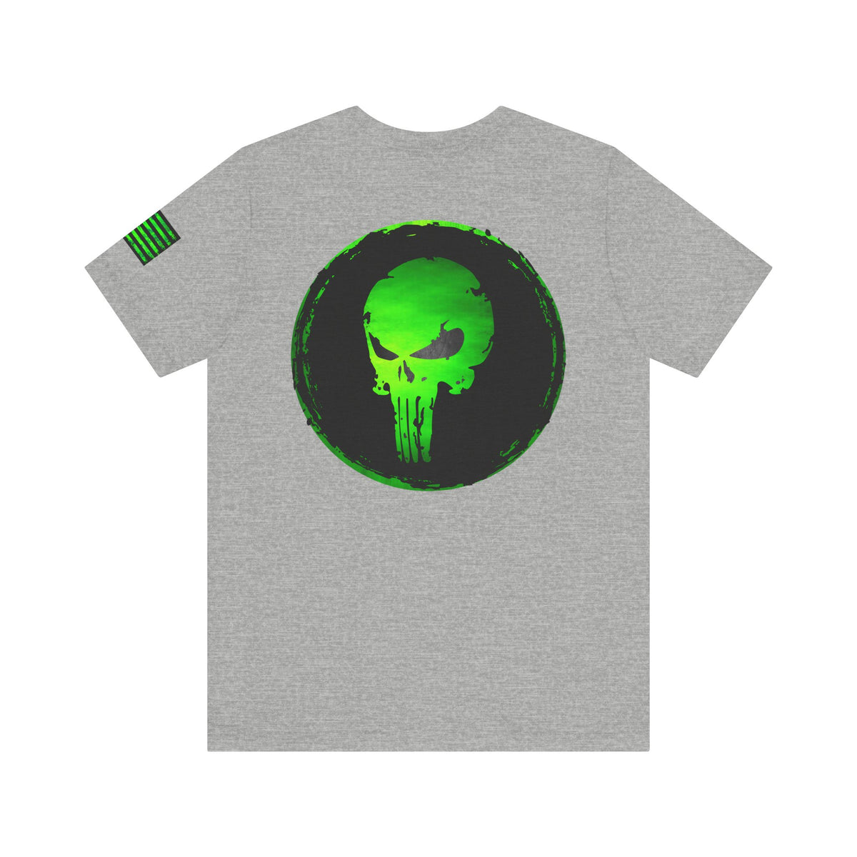 Toxic Green Punisher Skull – Neon Grunge Vigilante Graphic for Shirts, Decals & Prints