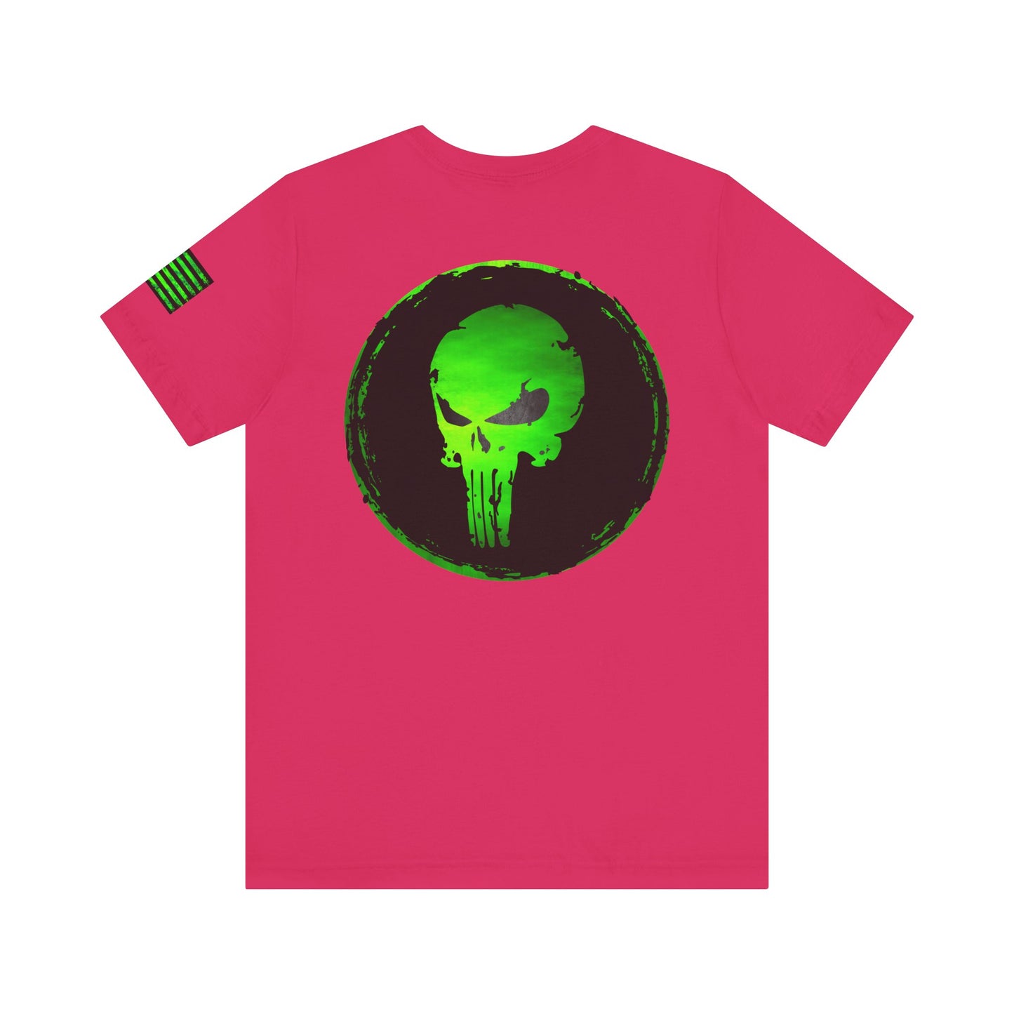 Toxic Green Punisher Skull – Neon Grunge Vigilante Graphic for Shirts, Decals & Prints