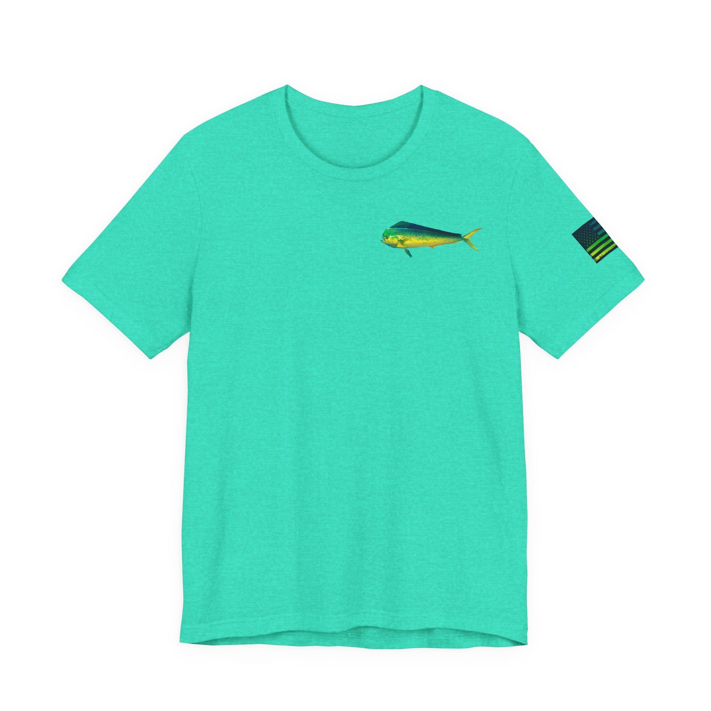 Mahi Mahi American Flag Fishing T-Shirt – Bold Offshore Graphic Tee