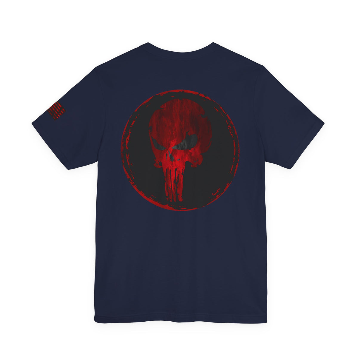 Punisher Skull Red Grunge Distressed Design – Tactical Graphic Art for Shirts, Decals, and Merch