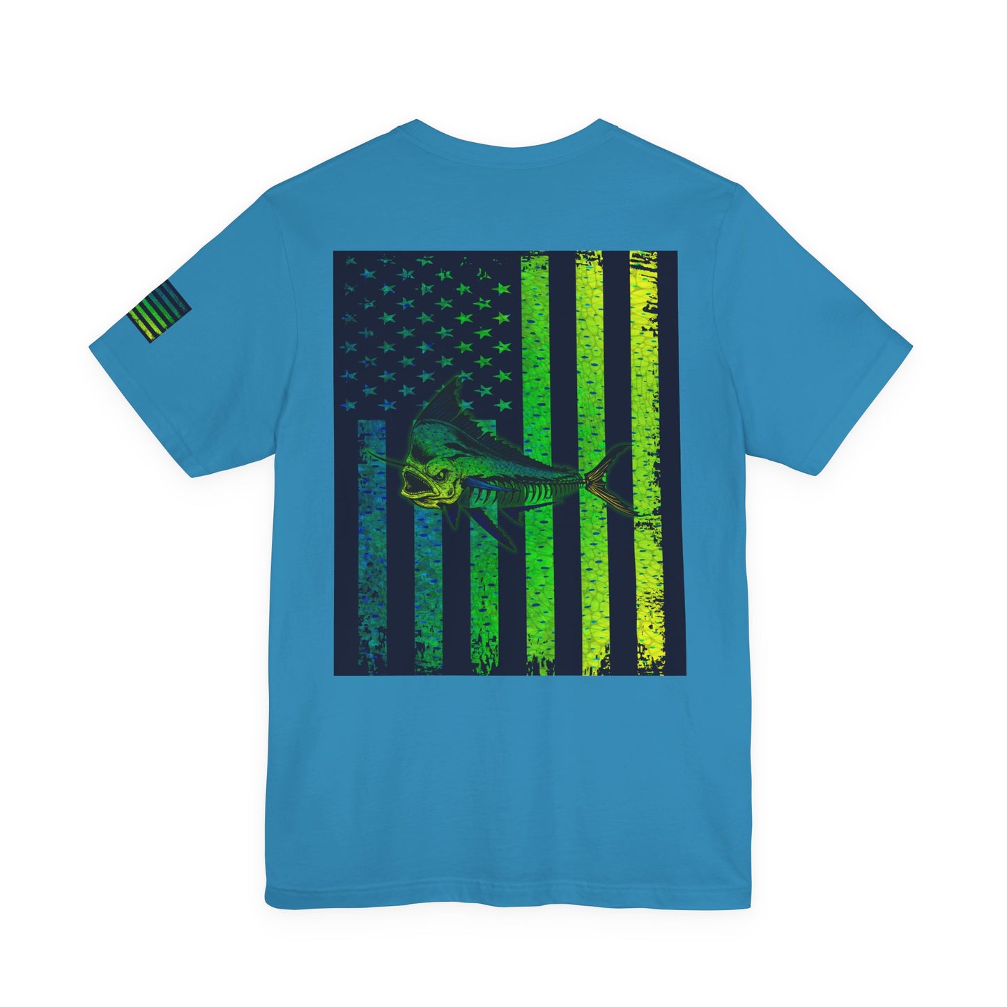 Mahi Angler Grunge American Flag Tee, Patriotic USA Shirt, Vintage American Flag