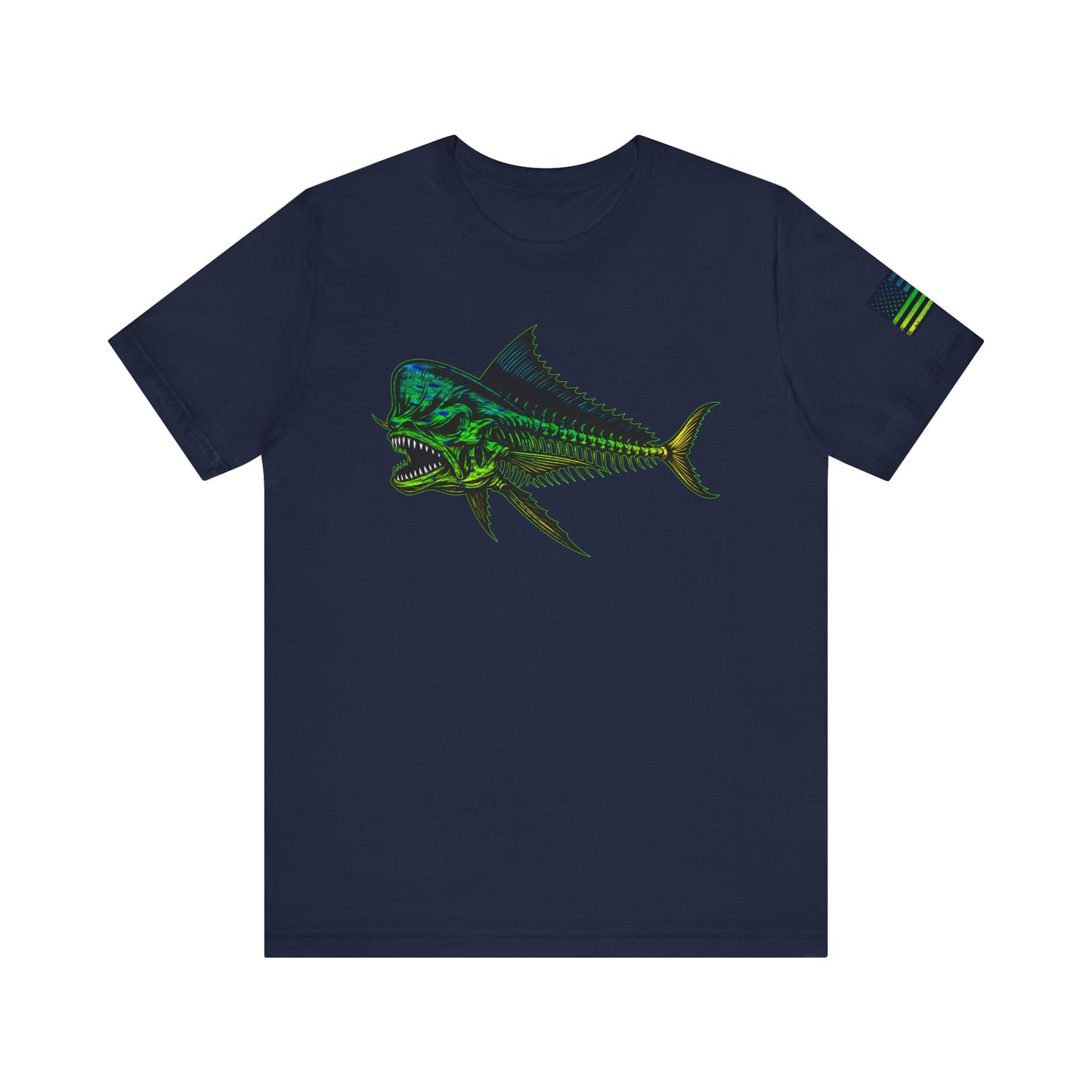 The Mahi Angler Grunge American Flag Tee, Patriotic USA Shirt, Vintage American Flag