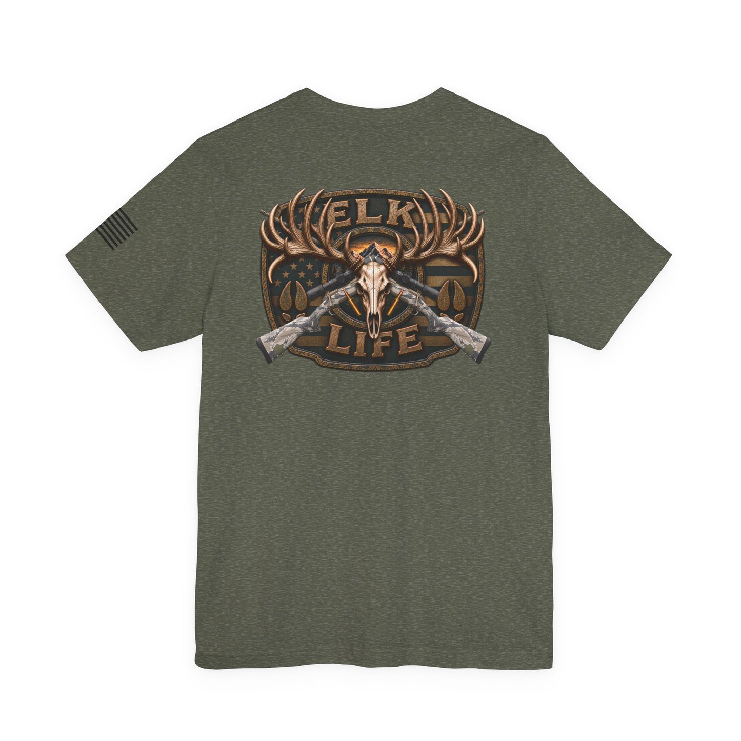 Elk Life Rifle Hunting T-Shirt – WRAEVN OUTDOORS American Big Game Hunter Tee