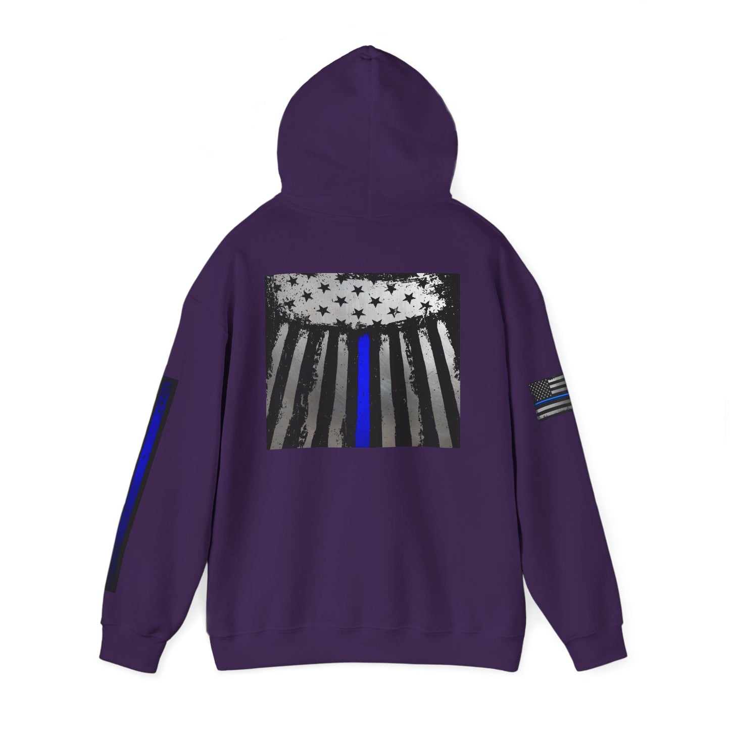 Spartan Thin Blue Line Flag Hoodie – Warrior Helmet Patriotic Sweatshirt for Police Supporters