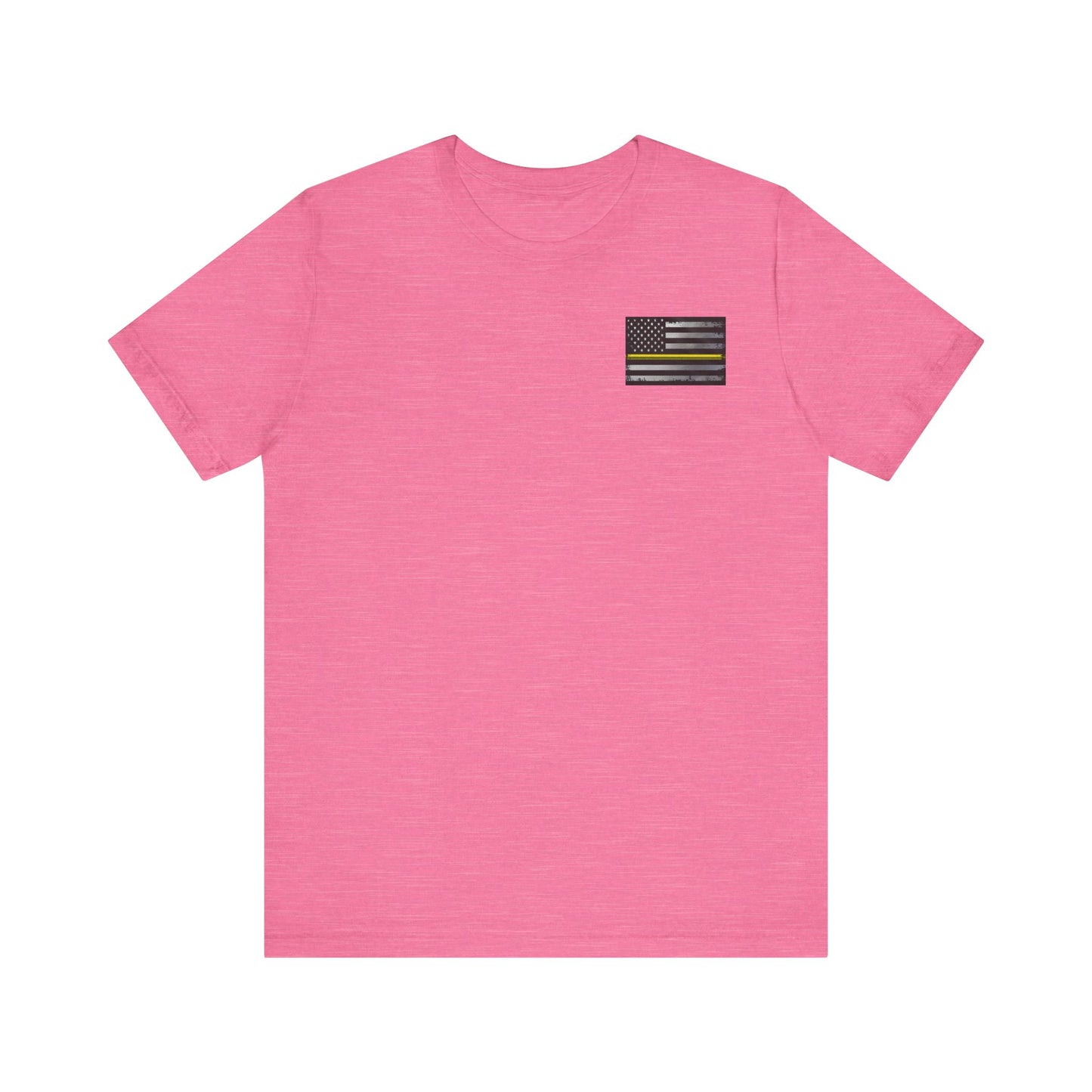Thin Yellow Line American Flag Skull Tee