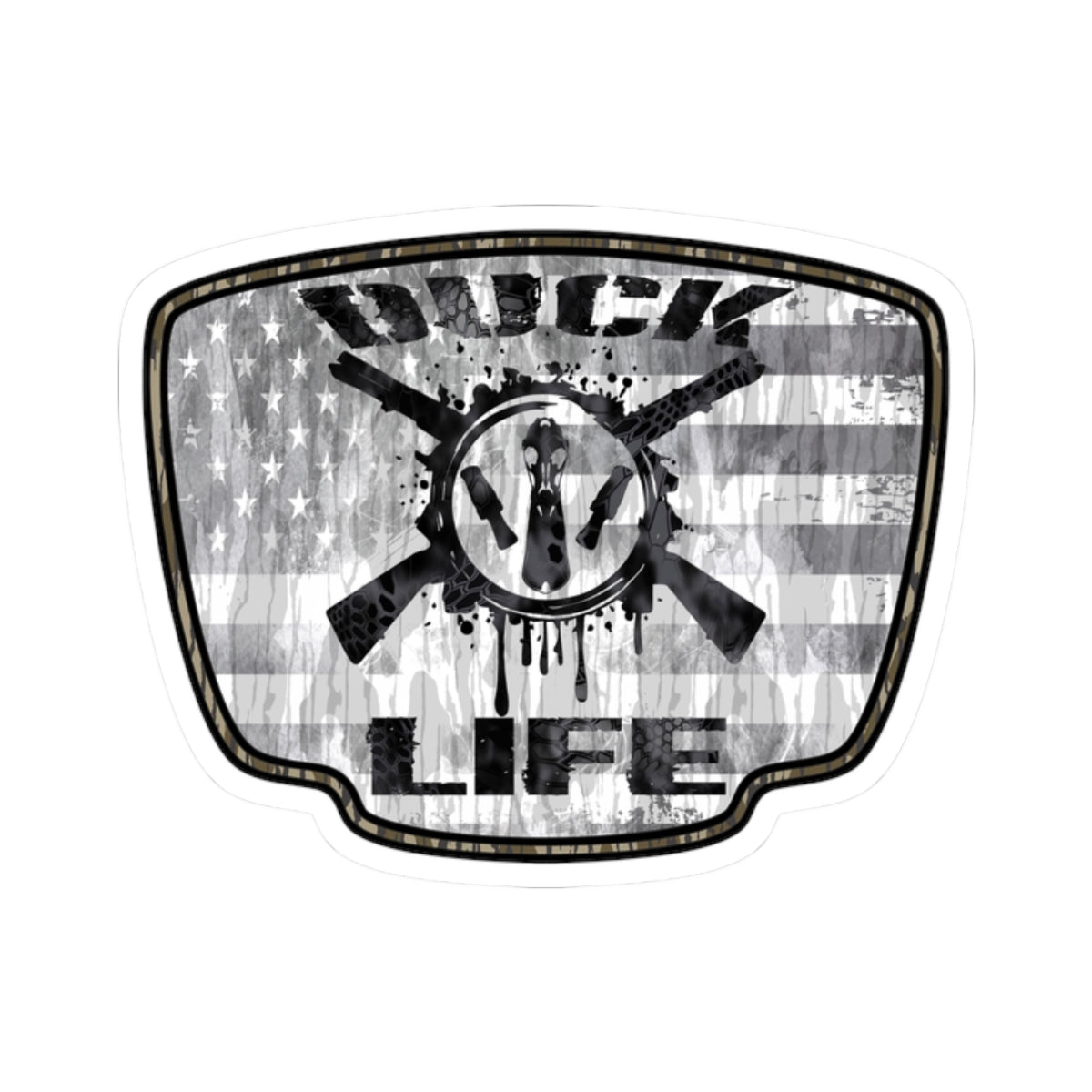 American Flag Camo Duck Hunting Badge Patriot kiss-cut stickers