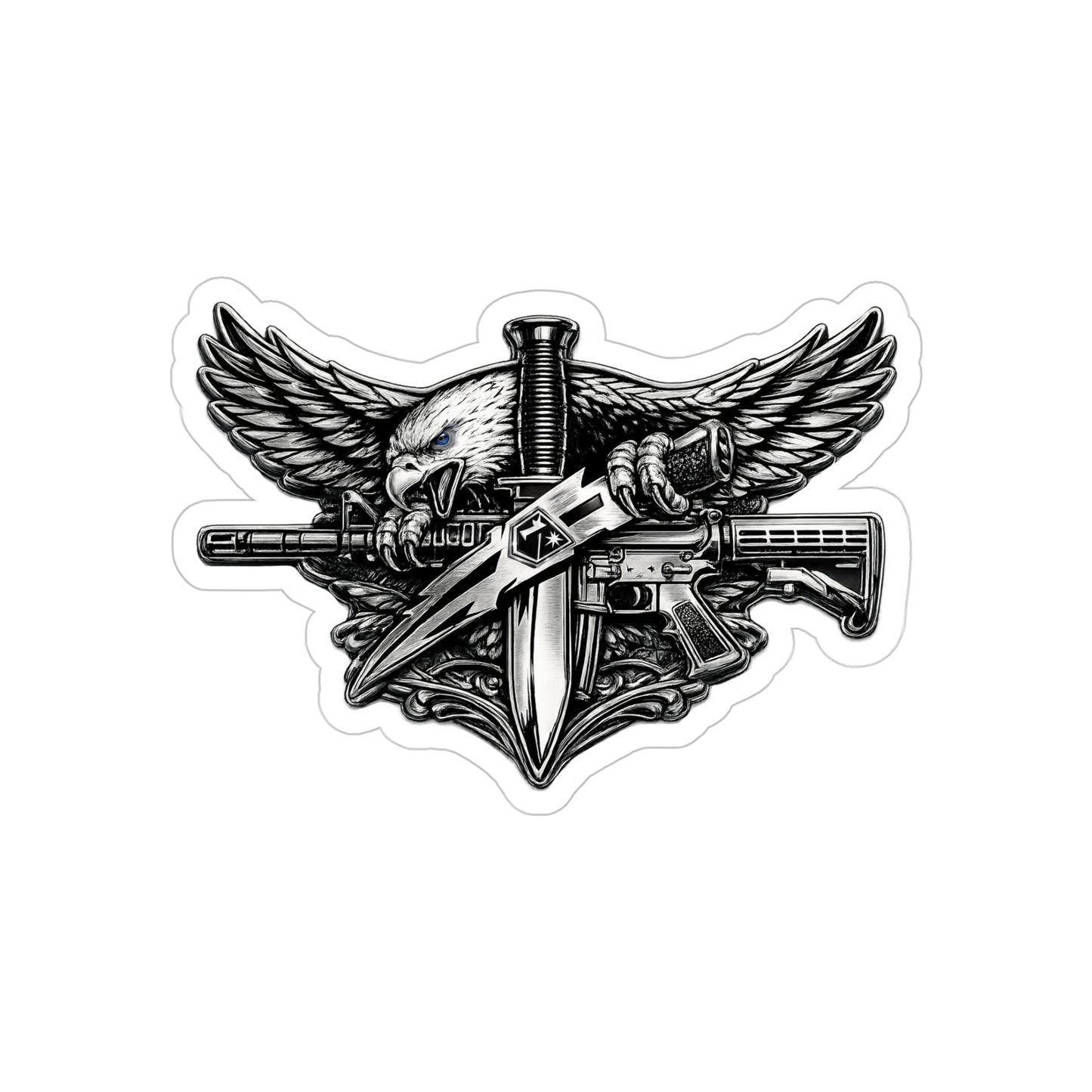Chrome SWAT Operator Tactical Freedom Sticker — Die-Cut Outdoor Vinyl