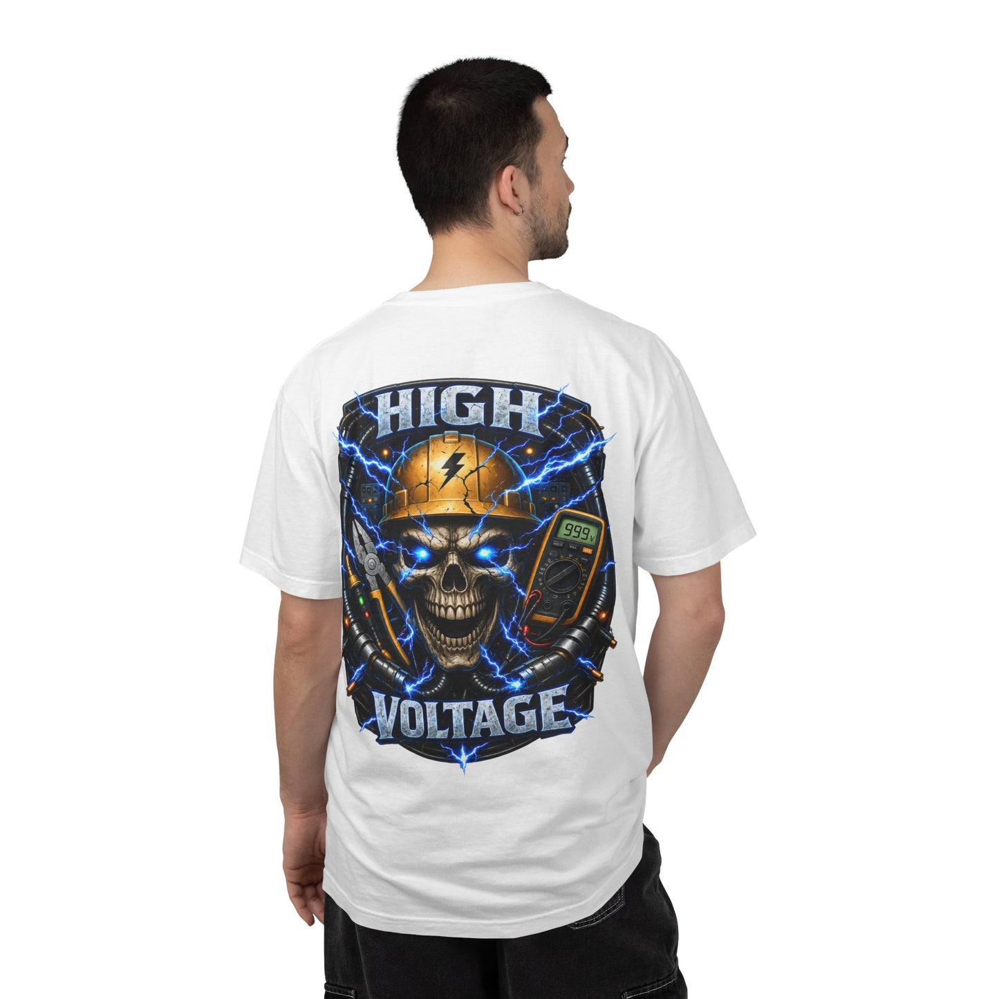 High Voltage Skull T-Shirt — Electrician Safety Graphic Tee