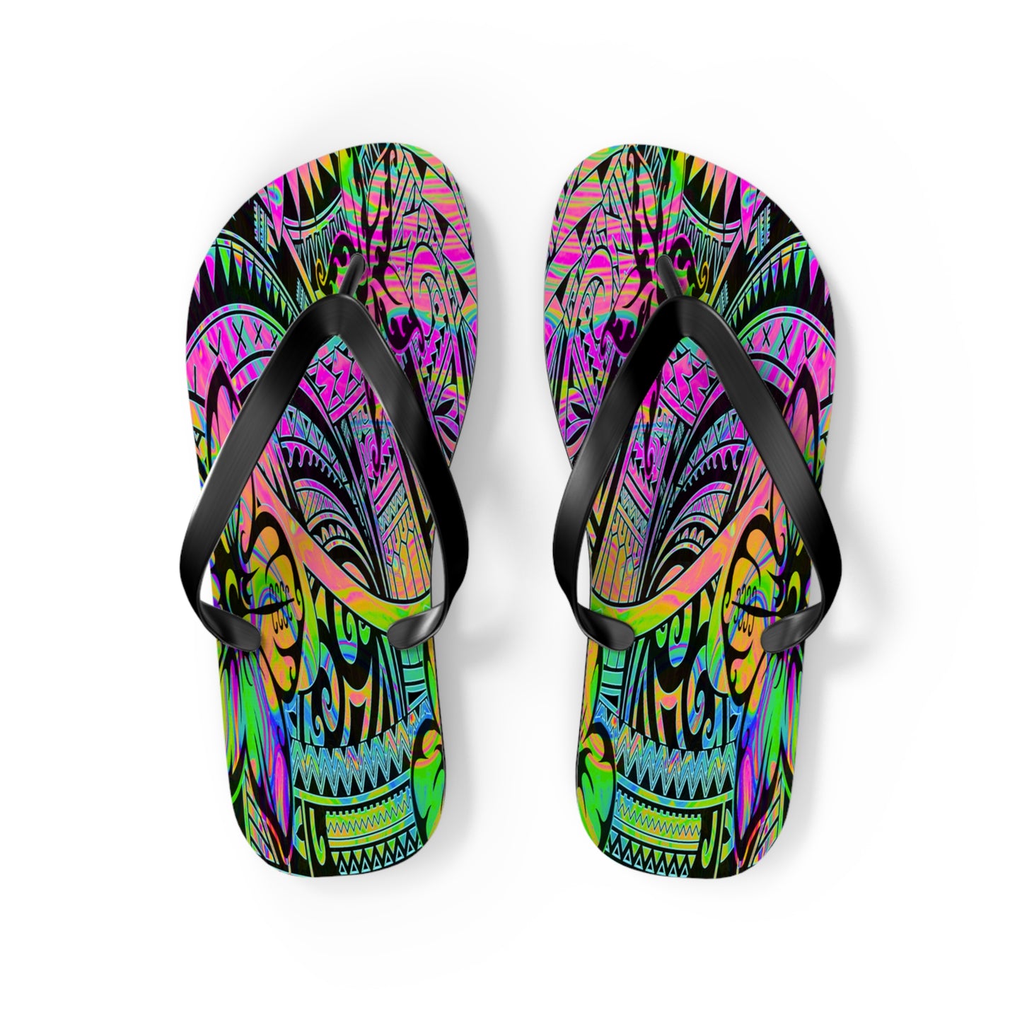 Polynesian Flip Flops | Vibrant Beach Footwear | Summer Sandals | Bohemian Style | Gift for Travelers, Festivals