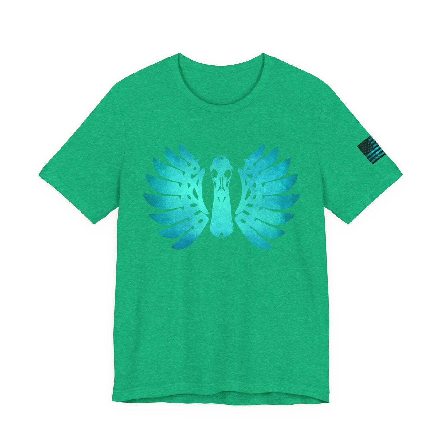 Duck Skull Wings T-Shirt – Ice Blue Bone-Wing Design, 100% Airlume Cotton Hunting Tee, Breathable & Durable Outdoor Shirt