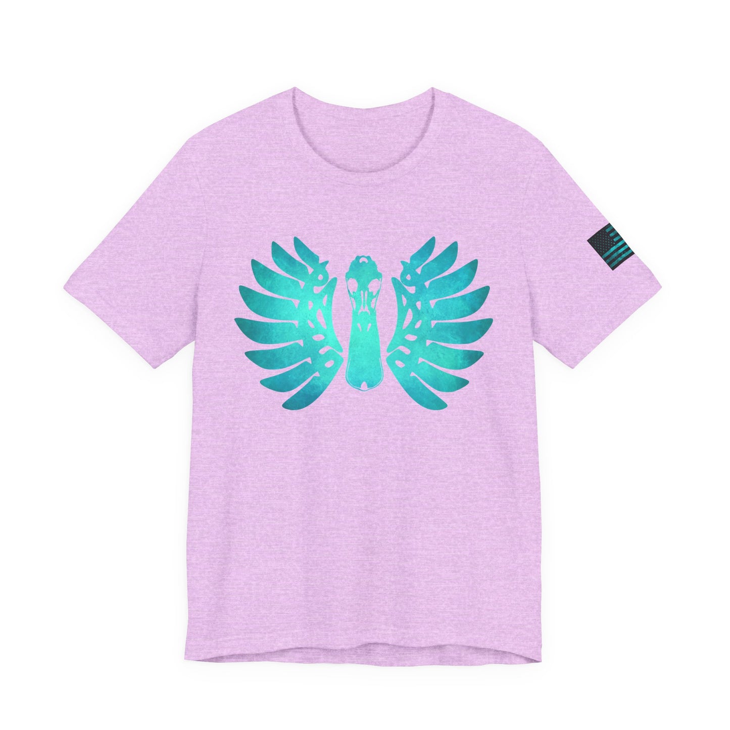 Duck Skull Wings T-Shirt – Ice Blue Bone-Wing Design, 100% Airlume Cotton Hunting Tee, Breathable & Durable Outdoor Shirt