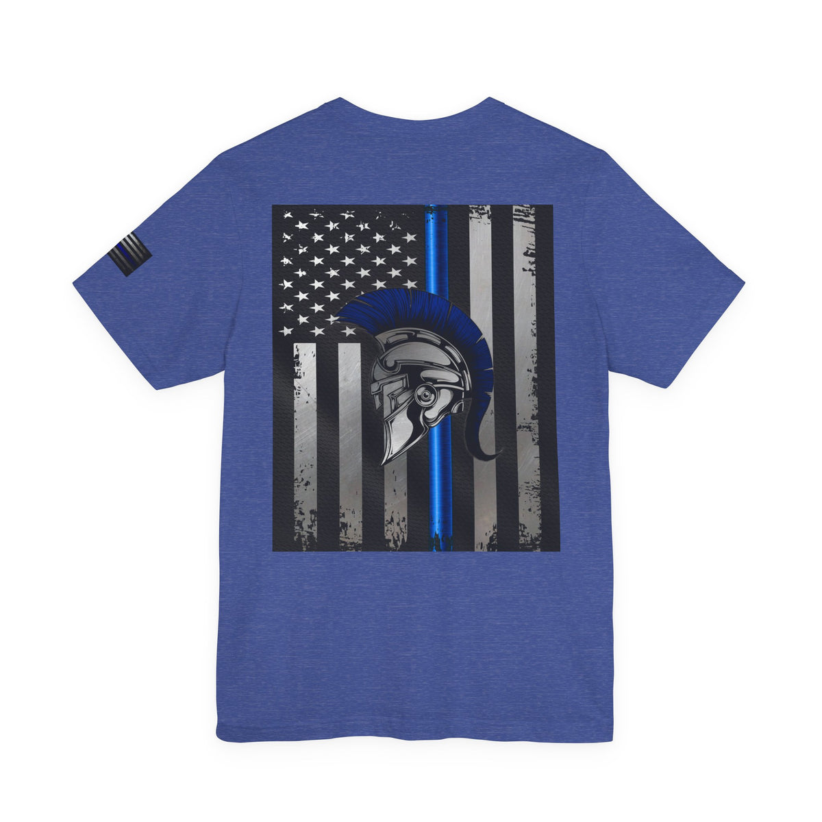 Spartan Thin Blue Line American Flag T-Shirt – Honor & Valor Police Tribute Tee