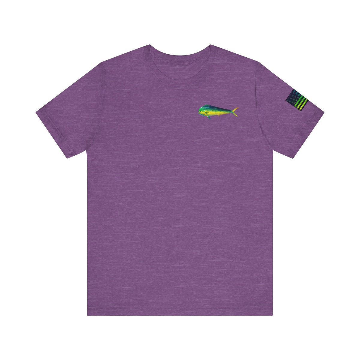 Mahi Mahi Sunglass Badge Tee – White Distressed Flag Fishing Shirt