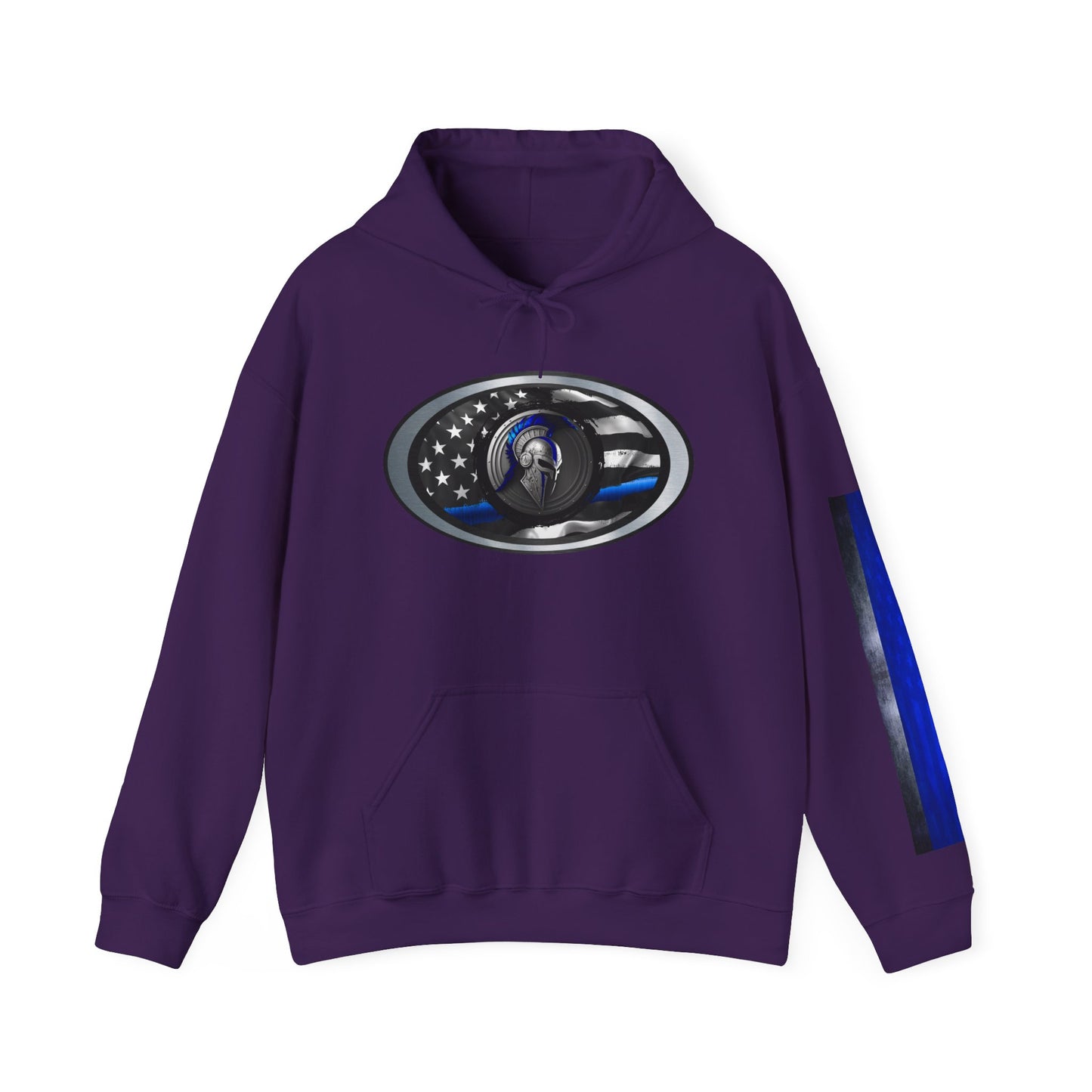 Spartan Hoodie, Thin Blue Line, American Flag, Patriotic Hoodie, Police Officer Gift, Law Enforcement Apparel