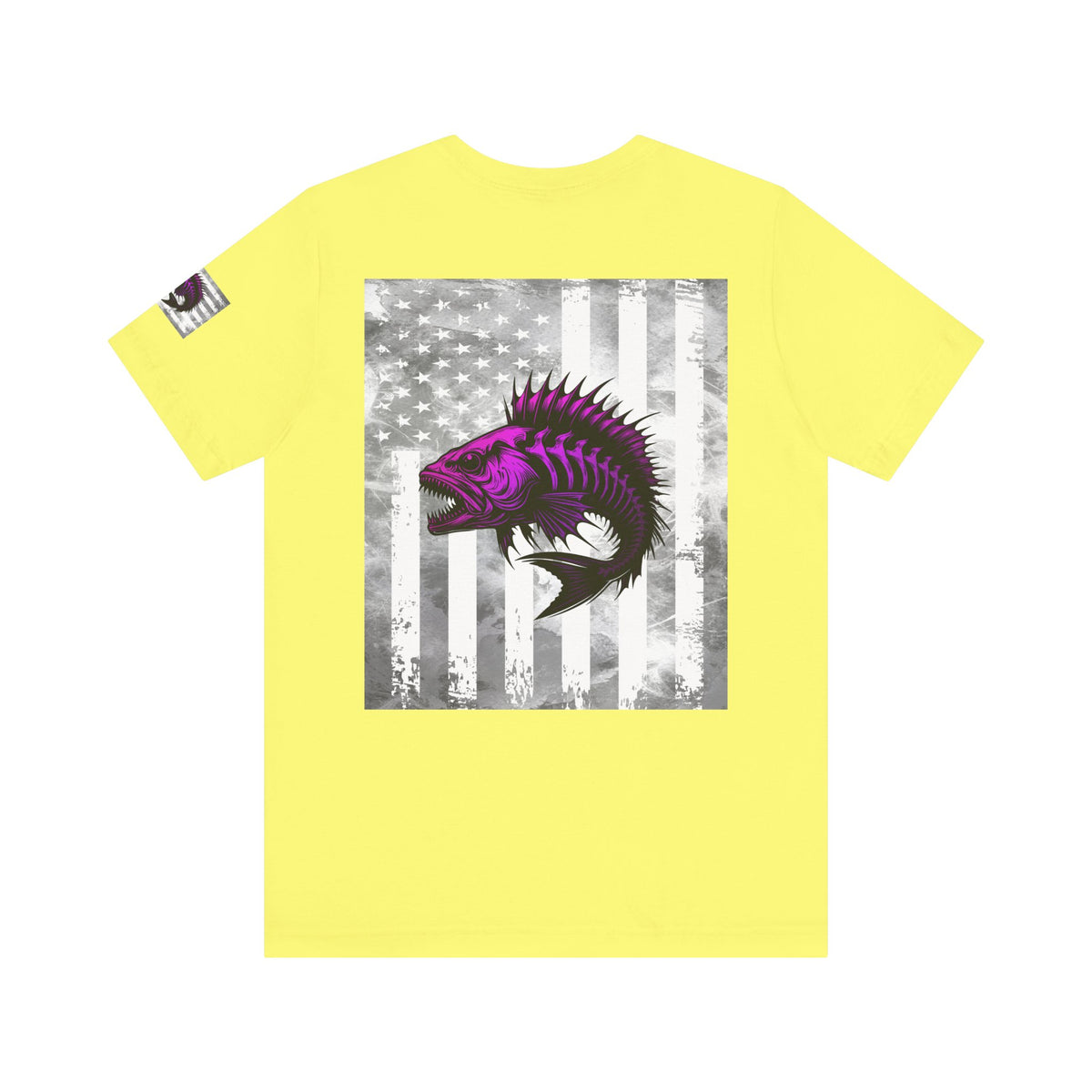 Fish Grunge American Flag Tee, Patriotic USA Shirt, Vintage American Flag