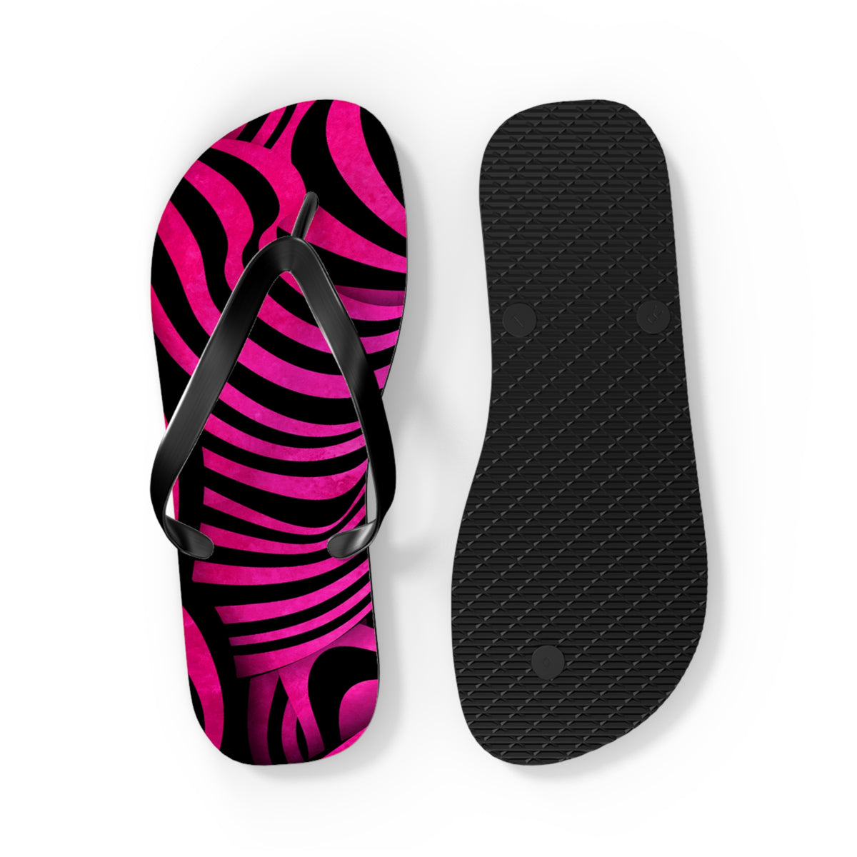 Stylish Zebra Print Flip Flops, Trendy Summer Sandals, Beach Footwear, Vacation Slippers, Poolside Essentials
