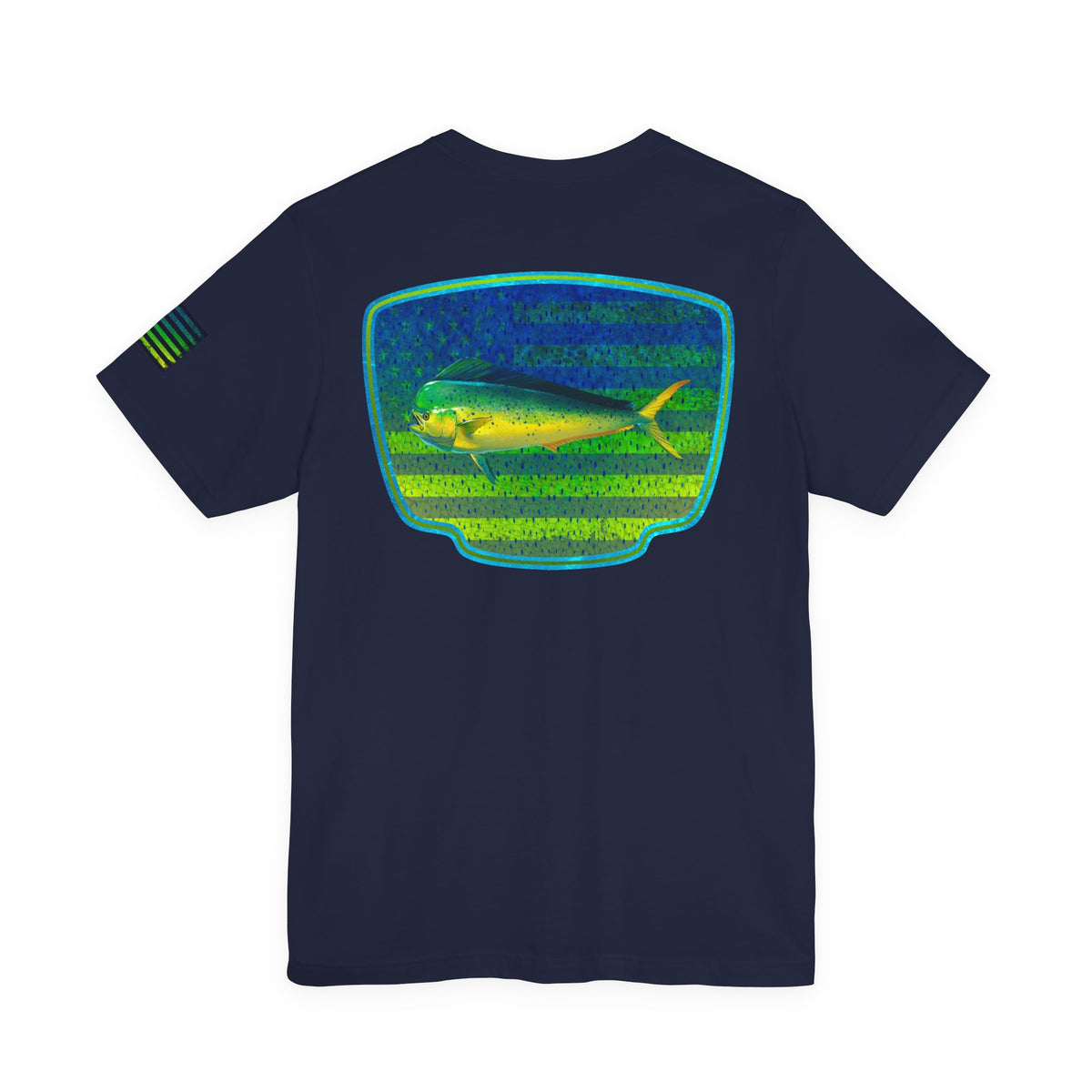 Mahi Mahi American Flag Fishing T-Shirt – Bold Offshore Graphic Tee