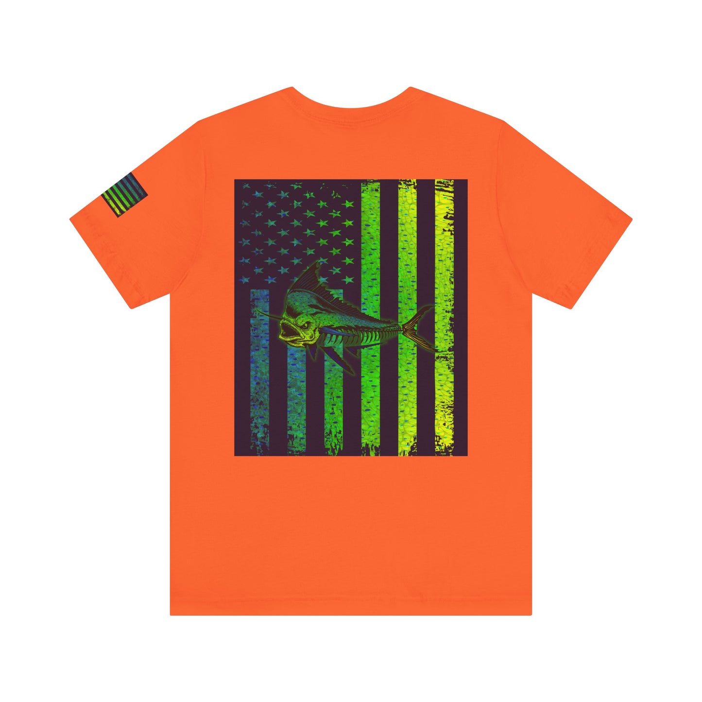 Mahi Angler Grunge American Flag Tee, Patriotic USA Shirt, Vintage American Flag