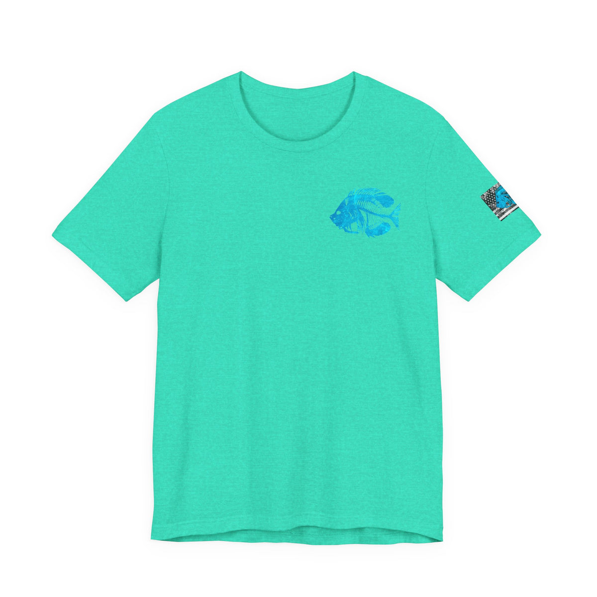 Blue Pearch Angler Grunge American Flag Tee, Patriotic USA Shirt, Vintage American Flag